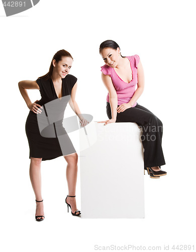 Image of Businesswomen and billboard