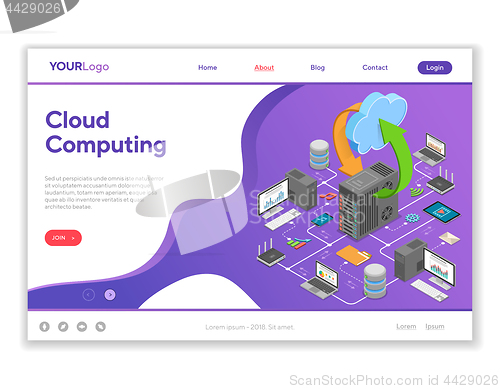 Image of Data Network Cloud Computing Technology Isometric