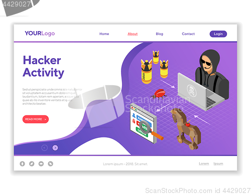 Image of Hacker Activity Concept Isometric
