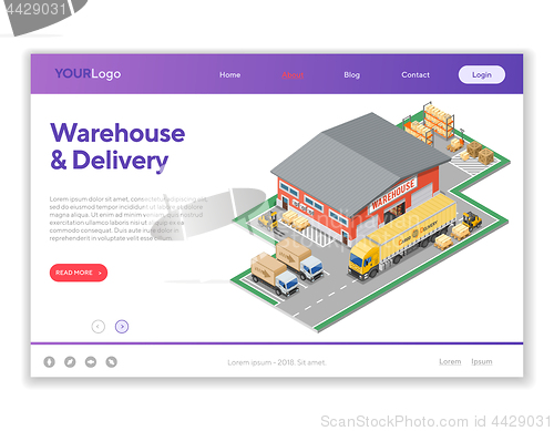 Image of Warehouse Storage and Delivery Isometric Infographics
