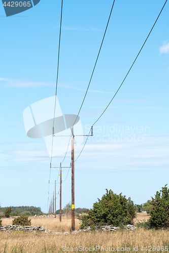 Image of Power lines in a landscape