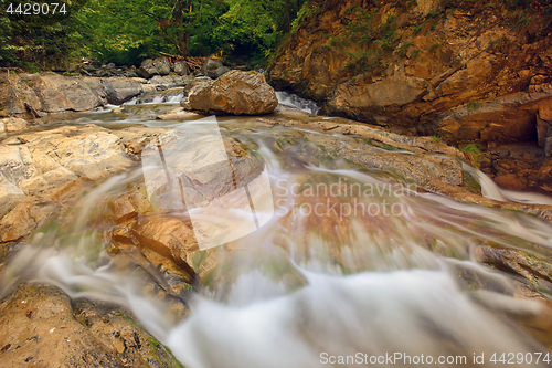 Image of Waterfall in the forest in summer