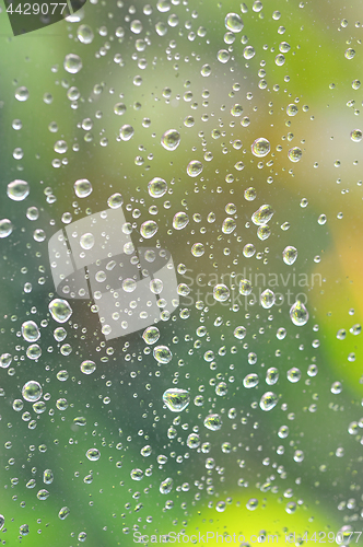 Image of Water drops on window glass