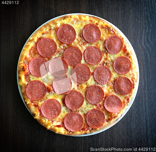 Image of fresh tasty sausage pizza