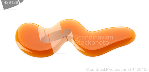 Image of caramel sauce on white background