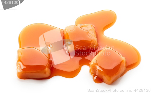 Image of caramel candies and sauce