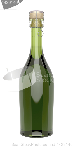Image of Champagne bottle isolated on white