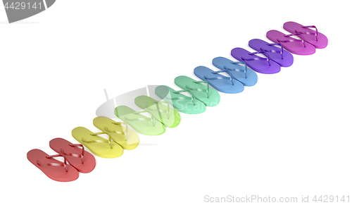 Image of Multicolored flip flops