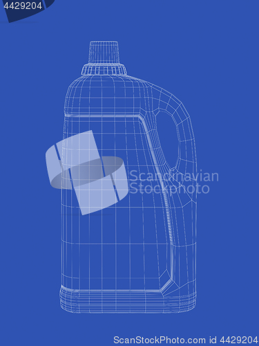 Image of Liquid detergent bottle - 3D wire-frame model
