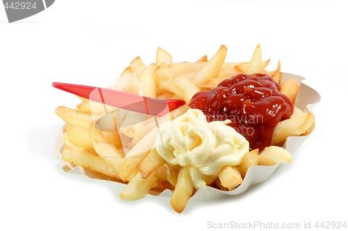 Image of French Fries with tomato sauce