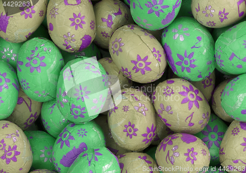 Image of Colorful chocolate easter eggs