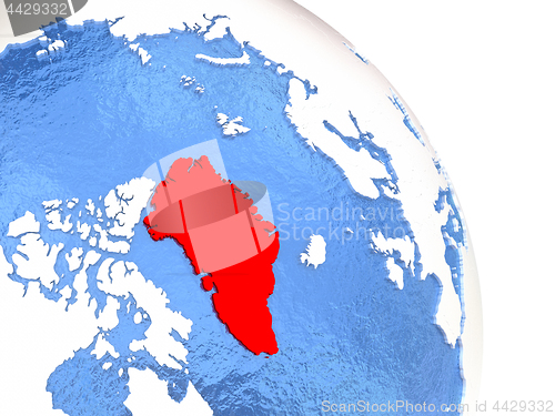 Image of Greenland on elegant globe