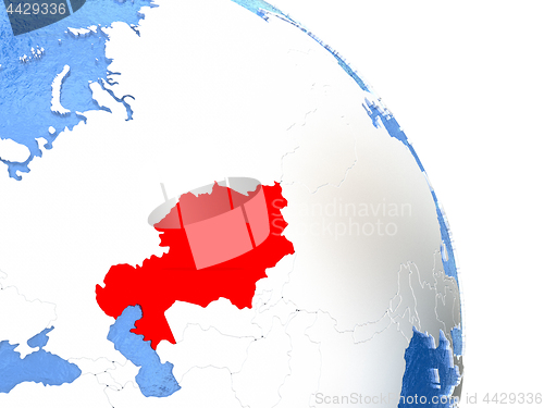 Image of Kazakhstan on elegant globe