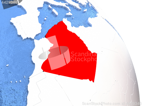 Image of Algeria on elegant globe