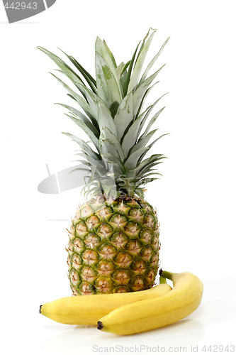 Image of Pineapple with bananas