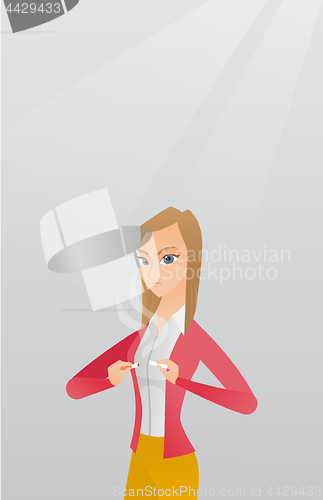 Image of Young woman quitting smoking vector illustration.