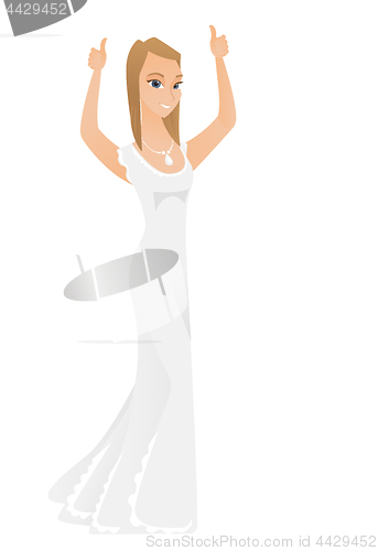 Image of Fiancee giving thumb up vector illustration