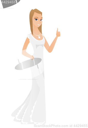 Image of Fiancee giving thumb up vector illustration