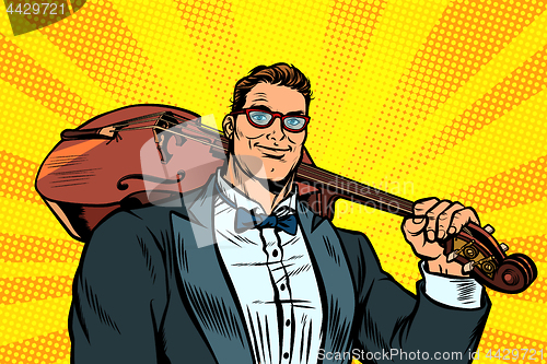 Image of pop art violoncellist musician