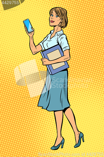Image of Business woman with smartphone