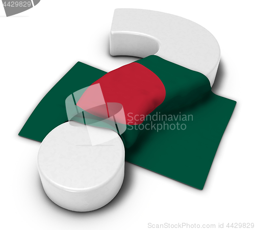 Image of question mark and flag of bangladesh