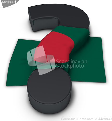 Image of question mark and flag of bangladesh