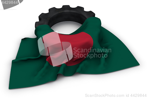 Image of gear wheel and flag of bangladesh