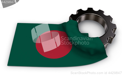 Image of gear wheel and flag of bangladesh