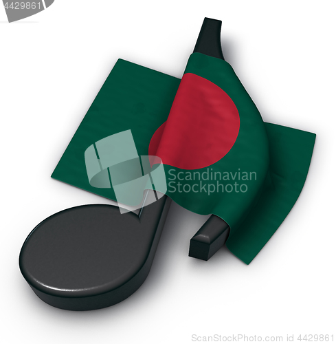 Image of music note symbol and flag of bangladesh