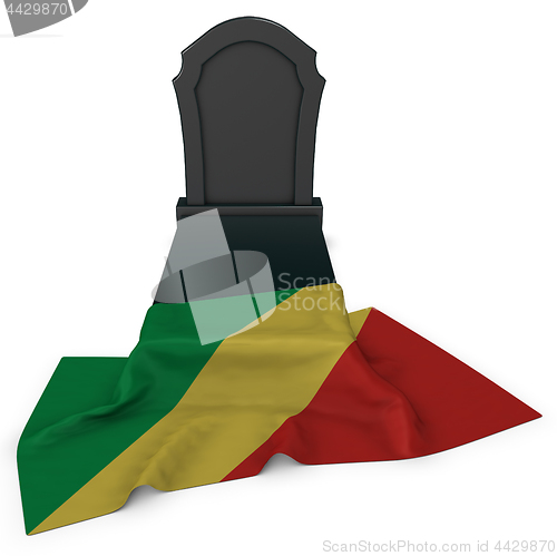 Image of gravestone and flag of the congo
