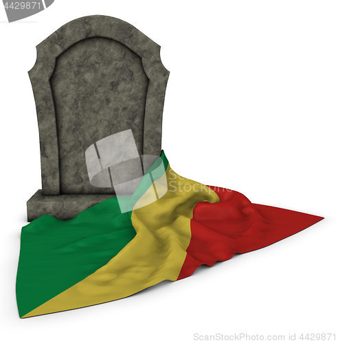 Image of gravestone and flag of the congo