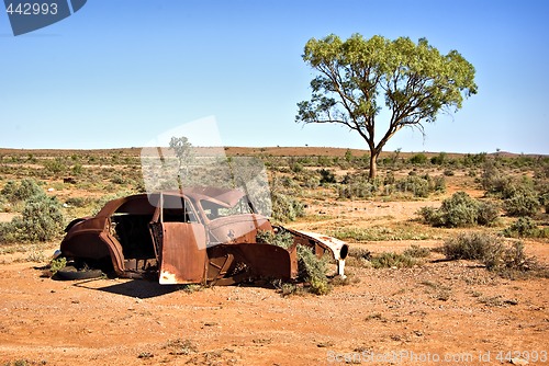 Image of old car in the desert