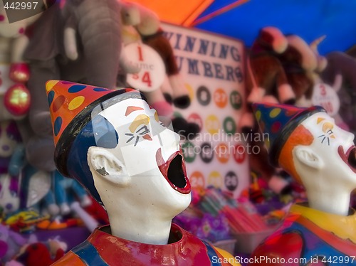 Image of clowns at the funfair