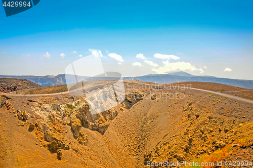 Image of Nea Kameni island in Greece near Santorini.