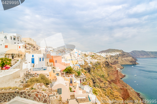 Image of The beautiful white village of Oia, Santorini