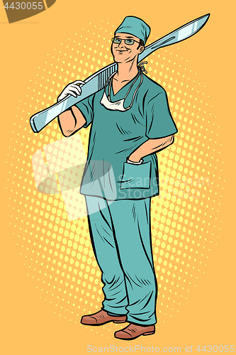 Image of male surgeon with scalpel