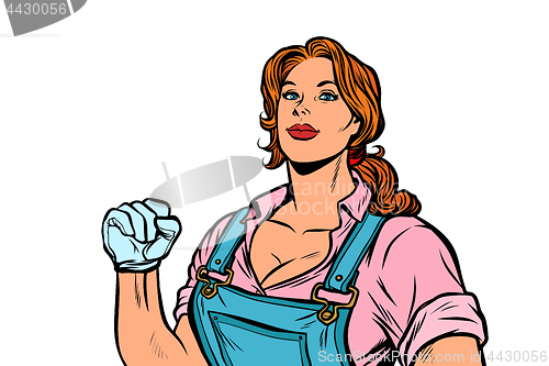 Image of woman muscular strong worker