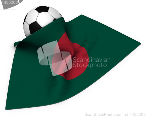 Image of soccer ball and flag of bangladesh