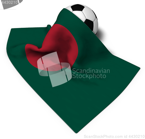 Image of soccer ball and flag of bangladesh