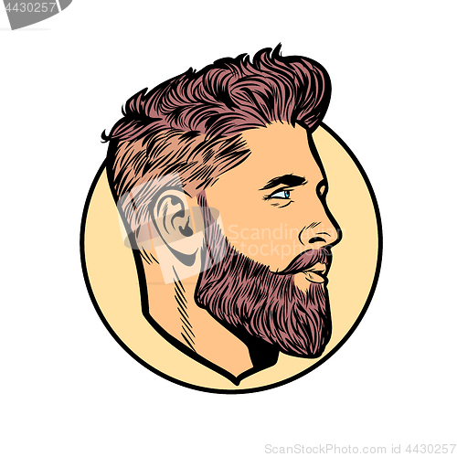 Image of pop art men hipster face profile