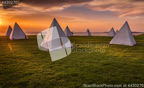 Image of Sunlight on the tank traps