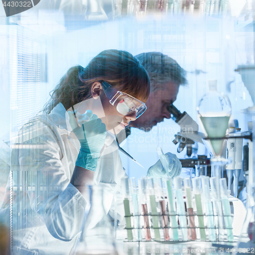 Image of Health care researchers working in scientific laboratory.