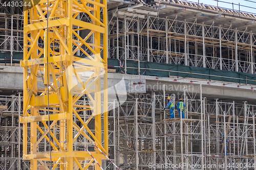 Image of Team of construction worker on construction site.