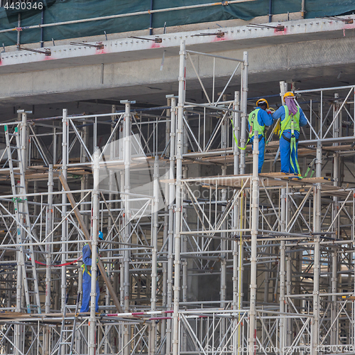 Image of Team of construction worker on construction site.