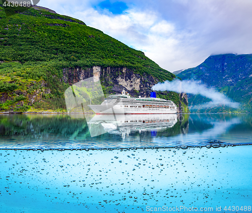 Image of Cruise Liners On Geiranger fjord, Norway