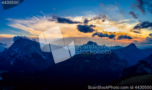 Image of National Nature Park Tre Cime In the Dolomites Alps. Beautiful n