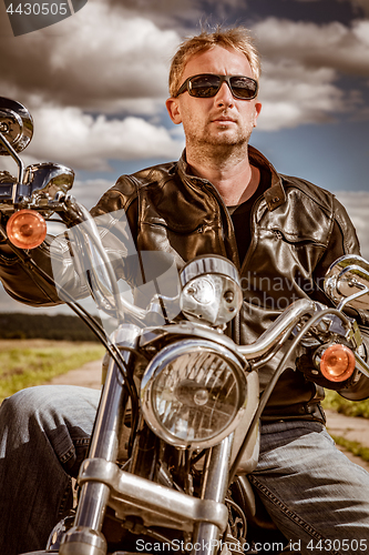 Image of Biker on a motorcycle