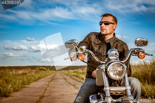 Image of Biker on a motorcycle