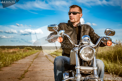 Image of Biker on a motorcycle