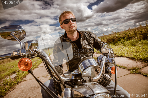 Image of Biker on a motorcycle